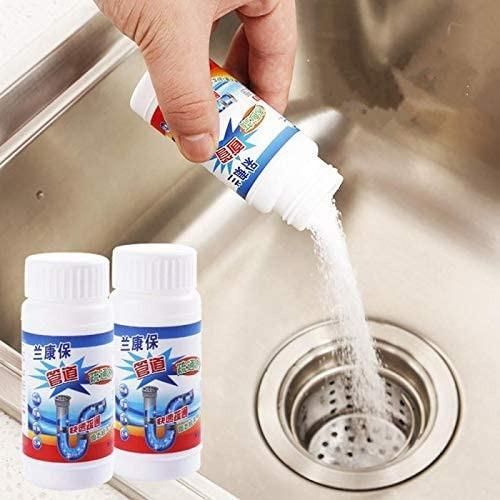 Drain Cleaner - Drain Blockage Cleaner Sink Cleaner Powder, Clog, Toilet Blockage Cleaner (Pack of 2) - trendykraft