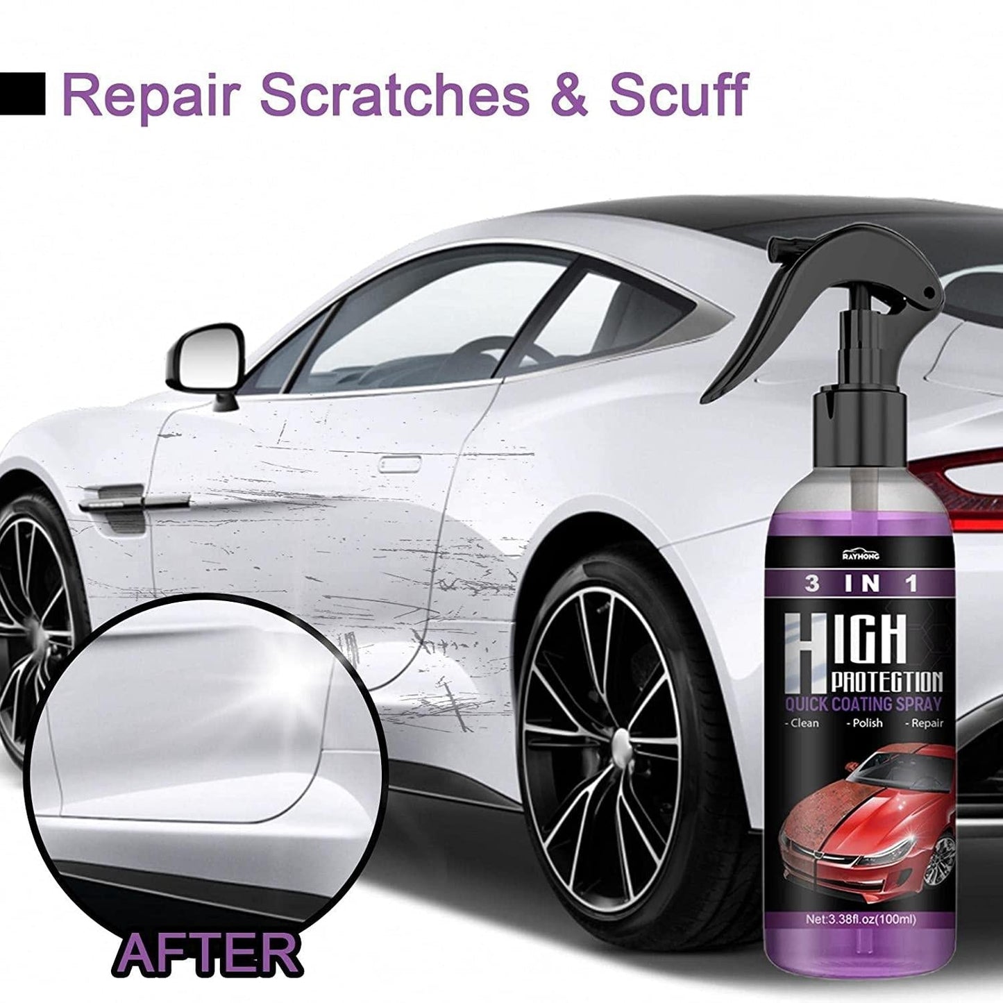 Hydrophobic Polish Nano Coating Agent Car Scratch Spray Cars Polishing for Motorcycles, Boats (Pack of 2) - trendykraft