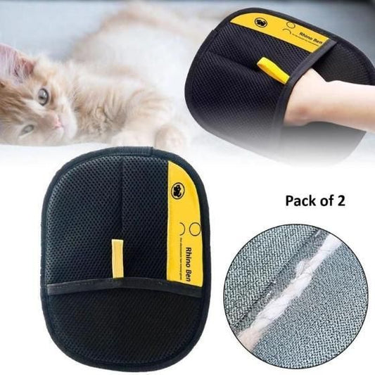 Pet Hair Removal Gloves (Pack of 2) - trendykraft
