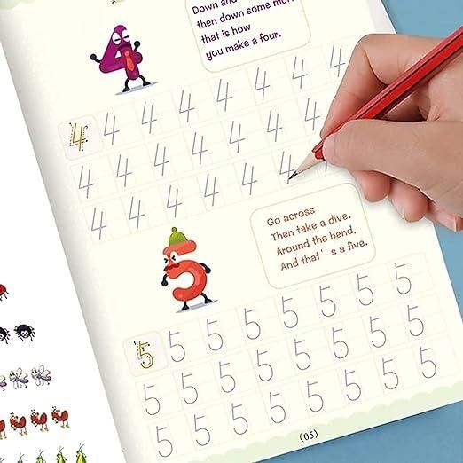Sank Magic Practice Copybook (4 BOOKS,1 PEN,1 GRIP,10 REFILL) - trendykraft